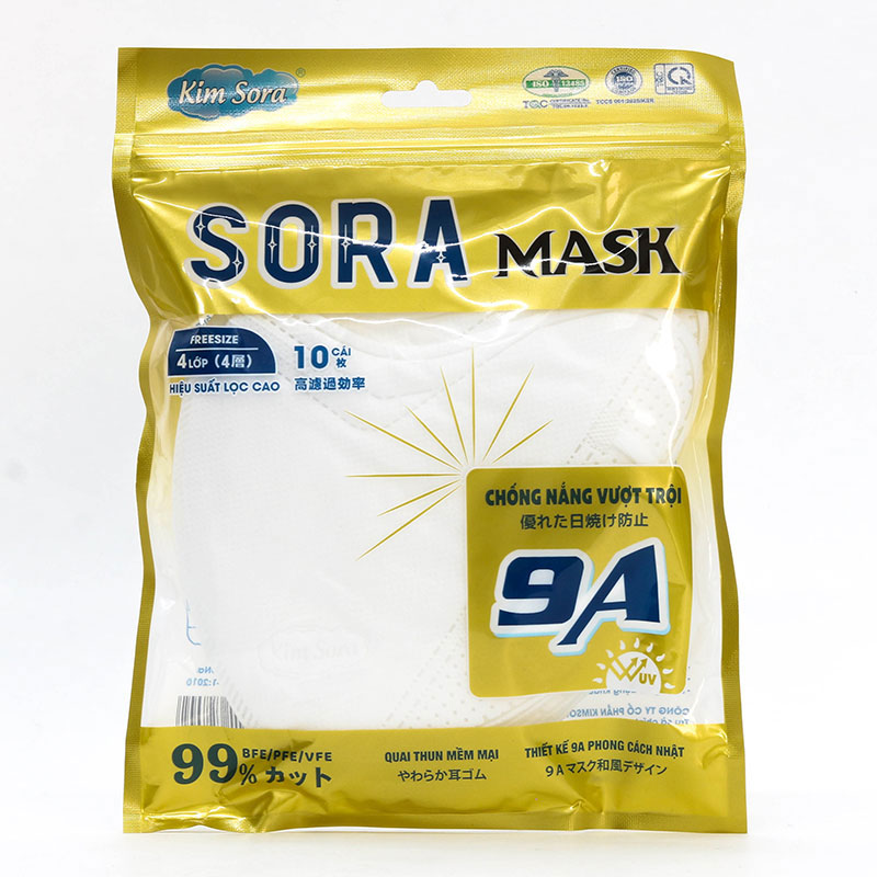 Combo siêu tiết kiêm 3 Khẩu trang y tế  Kim Sora 4 lớp 9A 10 cái (Nhiều mẫu) thương hiệu 