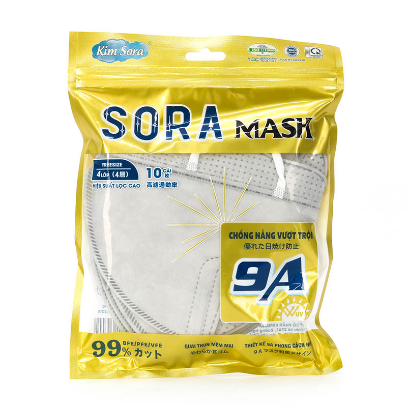 Combo siêu tiết kiêm 3 Khẩu trang y tế  Kim Sora 4 lớp 9A 10 cái (Nhiều mẫu) thương hiệu 