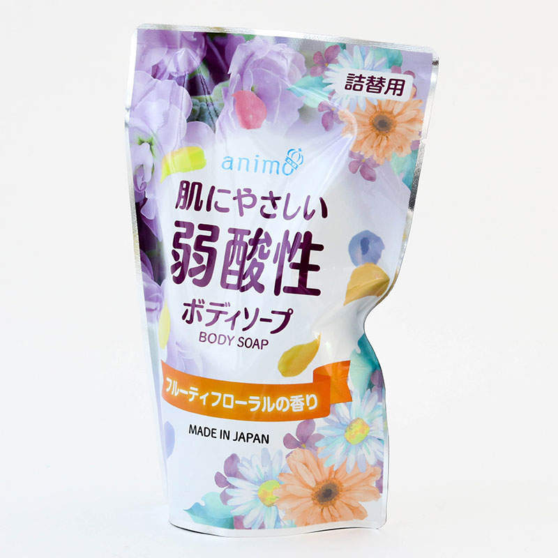 Combo siêu tiết kiệm 3 túi  Sữa tắm dưỡng ẩm dịu nhẹ hương hoa trái Animo Weak acid Fruity Floral 340ml thương hiệu 
