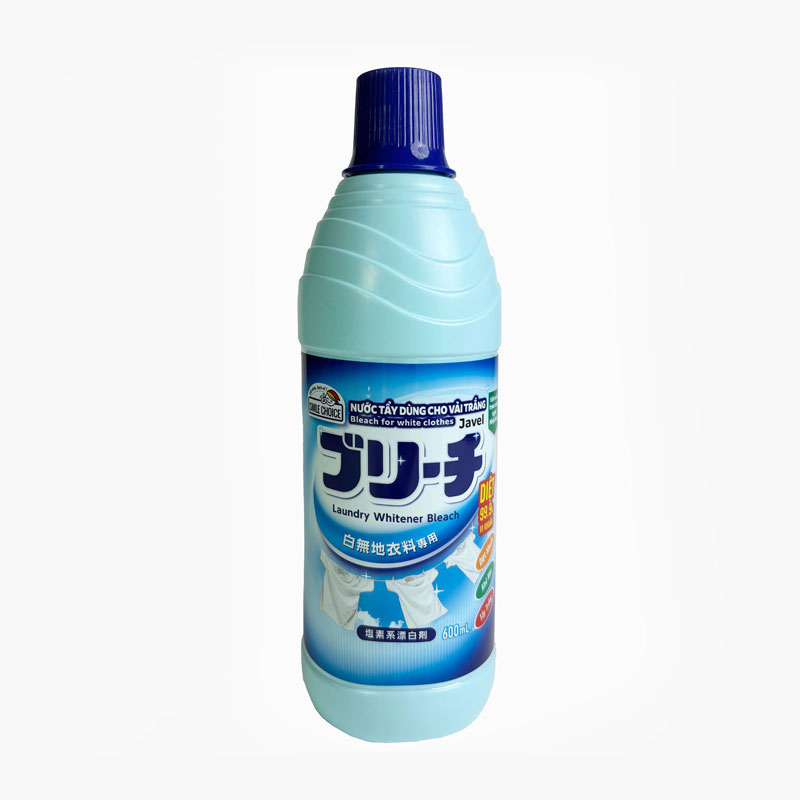 Combo siêu tiết kiệm mua 2 Nước tẩy dùng cho vải trắng Mitsuei Smile Choice 600ml thương hiệu 