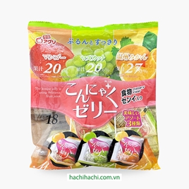 Thạch Konnyaku Aguri mix vị xoài quýt nho xanh 288g (16g x 18 cái)