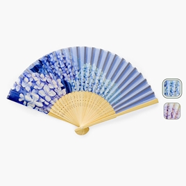 Quạt xếp 21cm hoa cẩm tú cầu (Nhiều mẫu)-Giao mẫu ngẫu nhiên