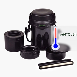 Bộ hộp cơm giữ nhiệt Pearl Metal 3 ngăn 1800ml