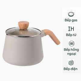 Nồi chiên ngập dầu Pearl Metal Supple 17cm kèm nắp kính, PFOA, PFOS Free, dùng được bếp từ