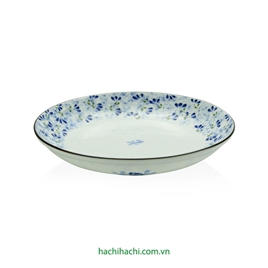 Đĩa sứ Nhật Bản 21.5cm, đĩa gốm sứ nông lòng, cạn lòng, dùng được lò vi sóng