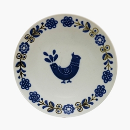 Đĩa sứ Nhật Bản 17cm, đĩa gốm sứ nông lòng, cạn lòng (Chim bồ câu), dùng được lò vi sóng