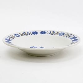 Đĩa sứ Nhật Bản 21.5cm, đĩa gốm sứ sâu lòng (Chim bồ câu), dùng được lò vi sóng