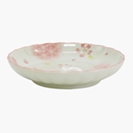 Đĩa sứ Nhật Bản 16.3cm, Đĩa gốm sứ nông lòng, đĩa gốm sứ cạn lòng (Sakura)