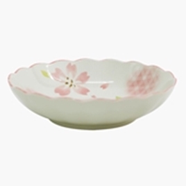 Đĩa sứ Nhật Bản 20.7cm sâu lòng, Đĩa gốm sứ sâu lòng (Sakura)