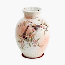 Bình hoa gốm sứ Nhật Bản cao cấp 17x23cm (Hoa xuân Sakura)