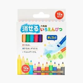 Bút chì màu xóa được kèm gôm 12 màu