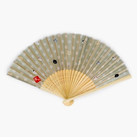 Quạt xếp 21cm hình Mèo