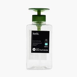 Bình nhựa vòi bơm Nhật Bản có khay thấm bông cotton, mút rửa chén 400ml