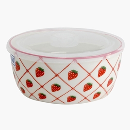 Hộp sứ đựng thức ăn 490ml (Hình dâu tây)