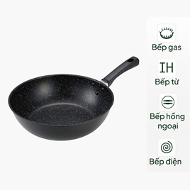 Chảo bếp chống dính đá hoa cương KAI, CHO KARUI IH DEEP PAN - 28cm, DW5634 (Lòng sâu), dùng được bếp từ