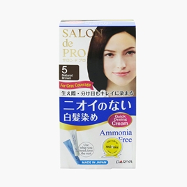 Kem nhuộm tóc bạc Nhật Bản không mùi Salon De Pro 5 Màu nâu tự nhiên