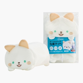 Túi lưới giặt đồ Nhật Bản hình trụ mèo trắng 12x22cm