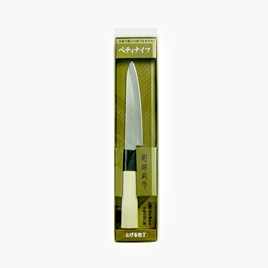 Dao bếp gọt trái cây hoa quả inox Nhật Bản Nikken Tsubazo lưỡi 12cm, cán gỗ