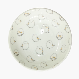 Đĩa sứ 12cm, đĩa gốm sứ nông lòng, cạn lòng (Chim Shimaenaga), dùng được lò vi sóng