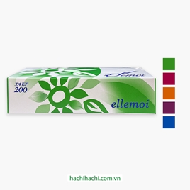 Khăn giấy ăn Nhật Bản, khăn ăn, giấy lau miệng dai mịn 2 lớp Ellemoi 200 tờ