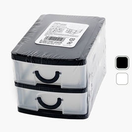 Tủ nhựa ngăn kéo mini đựng văn phòng phẩm 2 tầng 9x13x8cm