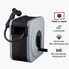 Bộ vòi tưới cây, rửa xe thu cuộn dây Nhật Bản Takagi Boxy Next 20m