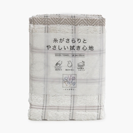 Khăn vải cotton Nissen 34x35cm Itosarari Checks Beige