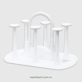 Khay úp ly tách, bình nước kháng khuẩn 6 nhánh 26.5x17cm