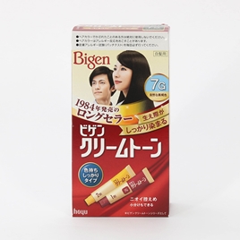 Kem nhuộm tóc phủ bạc Nhật Bản Bigen cream tone 7g Đen ánh nâu, Siêu bền màu, không mùi khó chịu