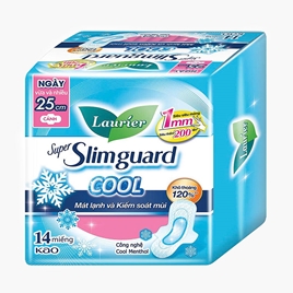 Băng vệ sinh Laurier mát lạnh siêu mỏng 1mm có cánh 25cm 14 miếng