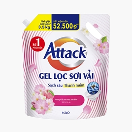 Gel giặt Attack sạch sâu thanh mềm Hương giấc mơ hoa anh đào túi 3.5kg