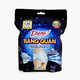 Băng vệ sinh dạng quần chống tràn ban đêm mát lạnh Diana Beauty Hip Cool Fresh L-XL 2 cái (Vòng hông: 90 - 115 cm)