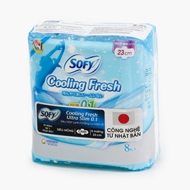 Băng vệ sinh siêu mỏng mát lạnh có cánh Sofy Cooling Fresh 23cm 8 miếng