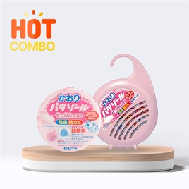 Combo siêu tiết kiệm Viên khử mùi tủ quần áo Hakugen Earth hương xà phòng 108g (Gồm hộp treo) và lõi thay thế