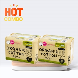 Combo siêu tiết kiệm 2 gói Băng vệ sinh hàng ngày Organic Cotton siêu mỏng Cotton Labo 17cm 32 miếng