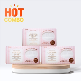 Combo siêu tiết kiệm 3 gói Bông tẩy trang Cotton thiên nhiên 130 miếng