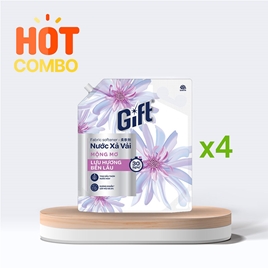 Combo siêu tiết kiệm 4 Nước xả vải Gift Mộng Mơ lưu hương bền lâu túi 3,2kg