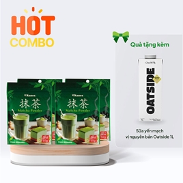 Combo siêu hời mua 4 Bột trà xanh Matcha Nhật Bản Kanes 50g tặng 1 hộp TPBS: Sữa yến mạch vị nguyên bản Oatside 1L
