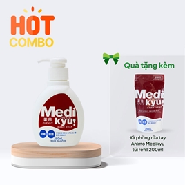 Combo siêu hời mua  Xà phòng rửa tay  Animo Medikyu chai 250ml tặng túi refill 200ml