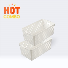 Combo siêu tiết kiệm 2 Rổ nhựa đựng vật dụng 16.6x29.3cm 