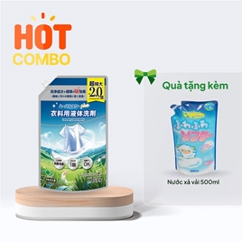 Combo siêu hời mua Nước giặt kháng khuẩn khử mùi Mitsuei Hương hoa trái 1.45kg tặng Nước xả vải 500ml