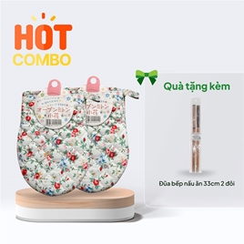 Combo siêu hời mua 2 Bao tay nhấc nồi cách nhiệt tặng Đũa bếp nấu ăn 33cm 2 đôi