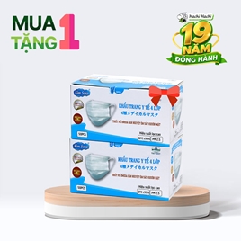 Combo siêu hời mua 1 tặng 1 Khẩu trang y tế Kim Sora bán nguyệt 4 lớp (50 cái - Trắng)