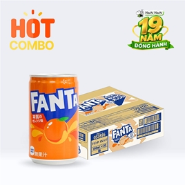 Combo siêu tiết kiệm 1 thùng 30 lon TPBS:Nước ngọt Fanta cam Nhật Bản 160ml