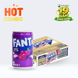 Combo siêu tiết kiệm 1 thùng 30 lon TPBS:Nước ngọt Fanta nho Nhật Bản 160ml
