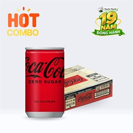 Combo siêu tiết kiệm 1 thùng 30 lon Nước ngọt Coca Cola không đường & Calories 160ml