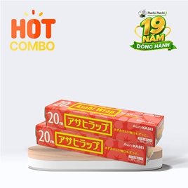 Combo siêu tiết kiệm 2 Màng bọc thực phẩm Nhật Bản Asahi Wrap 22cm×20m