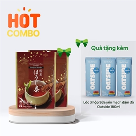 Combo mua 1 tặng 1 Bột trà rang Houjicha Nhật Bản Kanes 50g tặng thêm lốc 3 hộp TPBS: Sữa yến mạch đậm đà Oatside 180ml (Date: 12/2026)