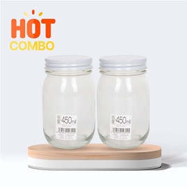 Combo siêu tiết kiêm 2 Hũ thủy tinh Aderia 450ml