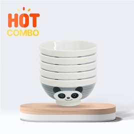Combo siêu tiết kiêm 5 Chén sứ Nhật Bản 10.5cm (Gấu Panda)